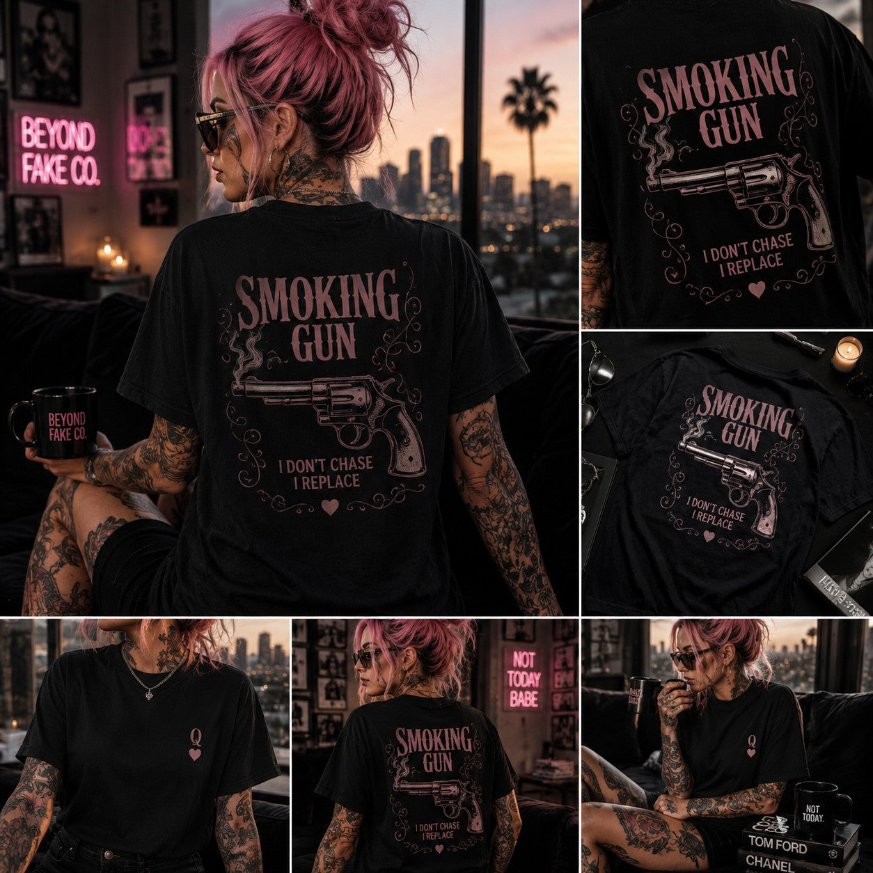 Smoking Gun Back Graphic T-Shirt|Streetwear Print Tee
