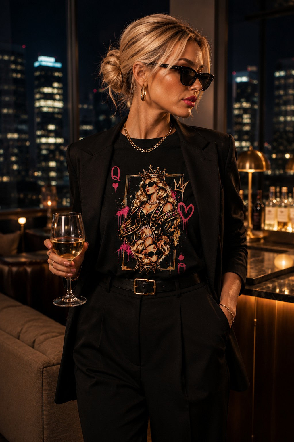 Pink Sunglasses Queen Women's Graphic T-Shirt