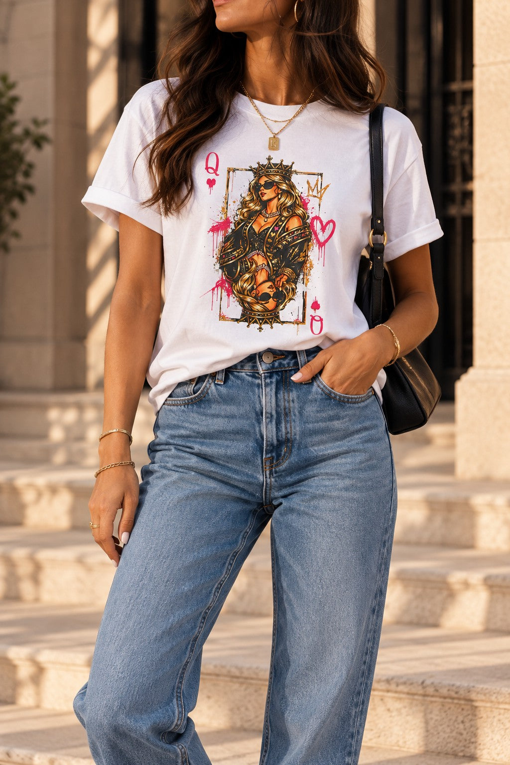 Pink Sunglasses Queen Women's Graphic T-Shirt