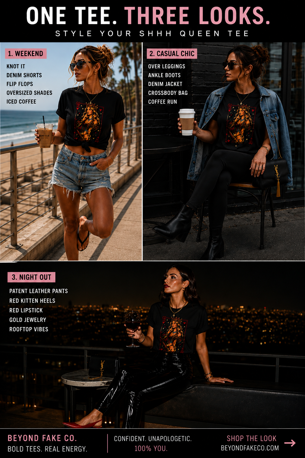 Shh Queen Front Graphic T-Shirt | Women's Streetwear