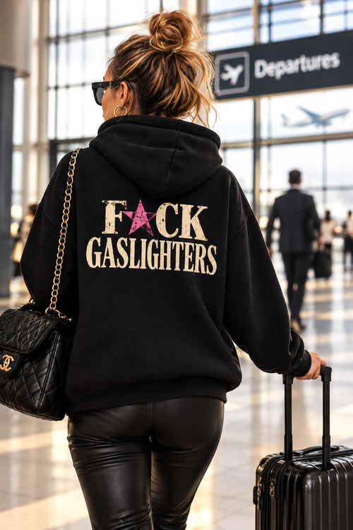 F*CK GASLIGHTERS Black Hoodie|Dark Feminine Streetwear