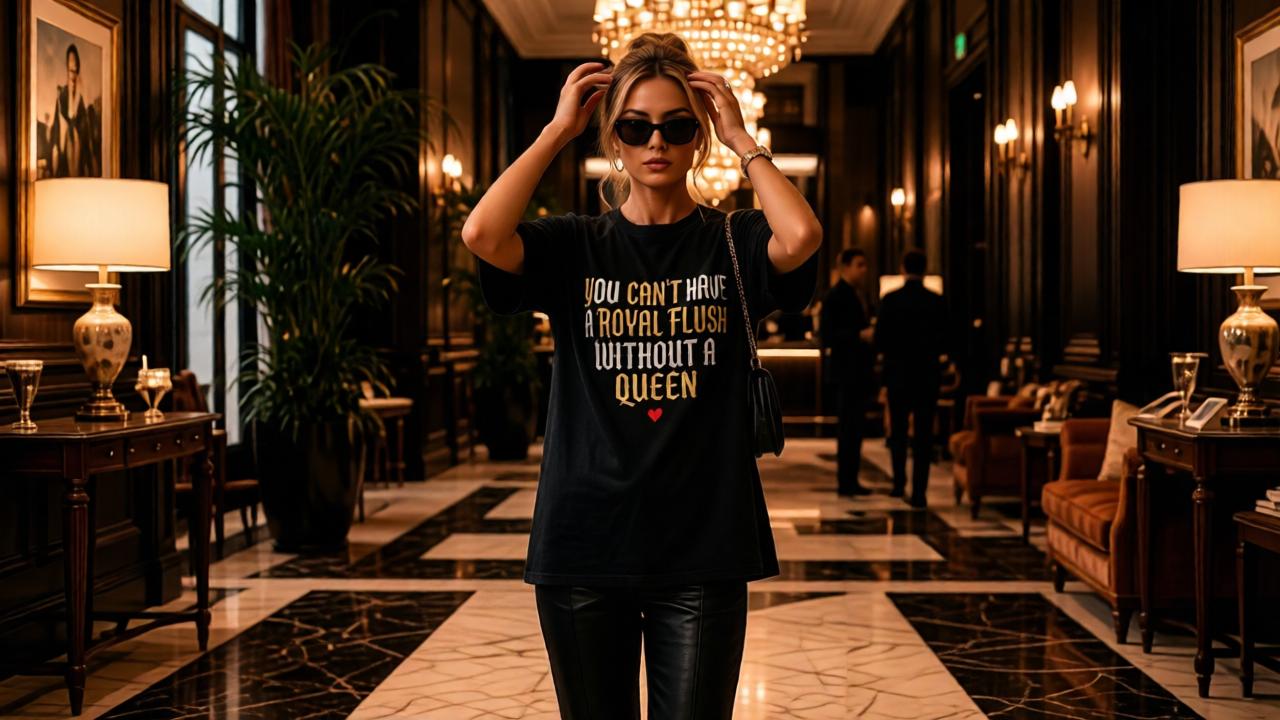 Royal Flush Queen Graphic T-Shirt | Edgy Streetwea