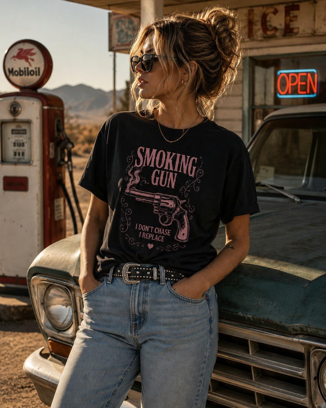 Smoking Gun Front Graphic T-Shirt|Streetwear Front Print