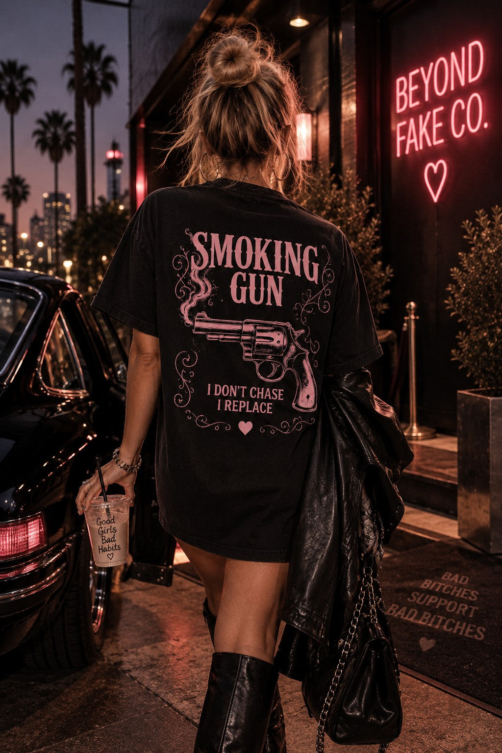 Smoking Gun Back Graphic T-Shirt|Streetwear Print Tee